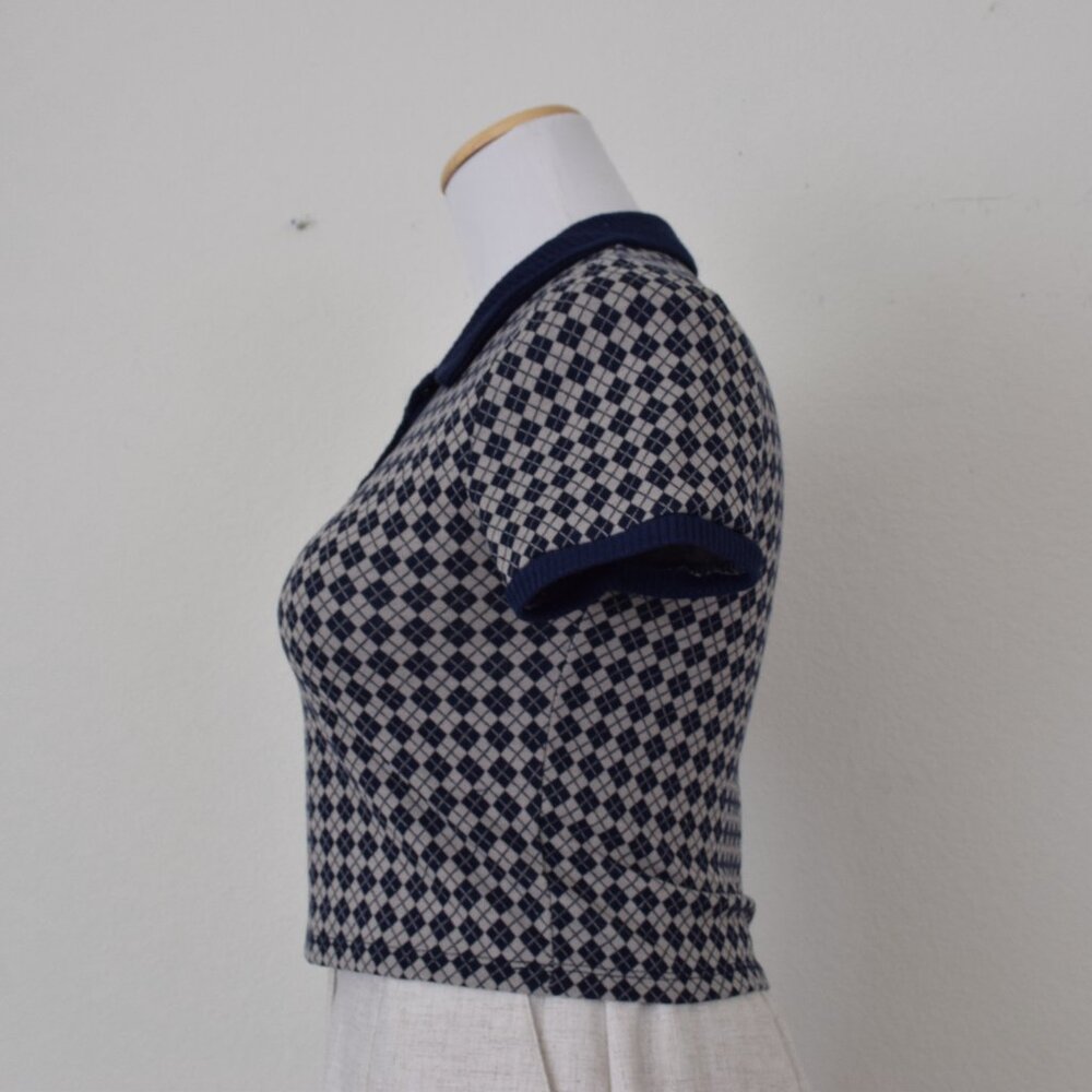 Poly/Rayon Spandex Short-Sleeved collared blouse‎ by Pink Rose size M - Picture 3 of 11